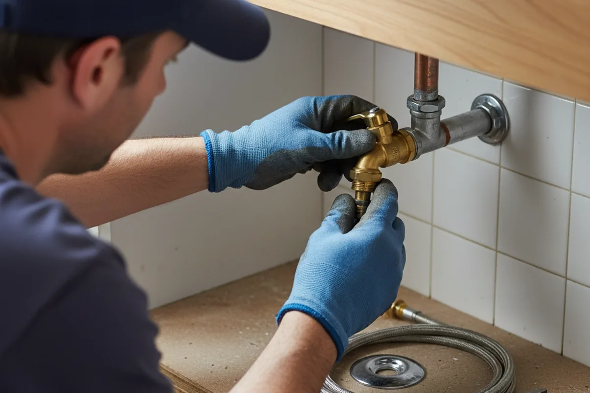 Shutoff valve and fitting work during Emergency Plumbing in Parker City